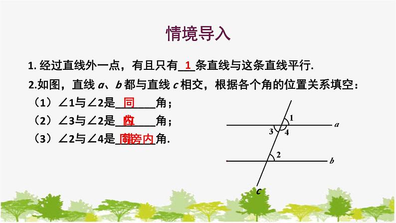 5.2 平行线2 平行线的判定 华东师大版七年级数学上册课件02