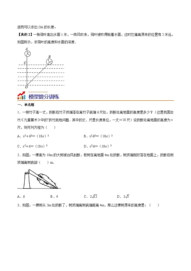苏科版八年级数学上册同步精品讲义  第15讲 微专题四 勾股定理中的风吹树折模型和出水芙蓉模型（学生版+教师版）03
