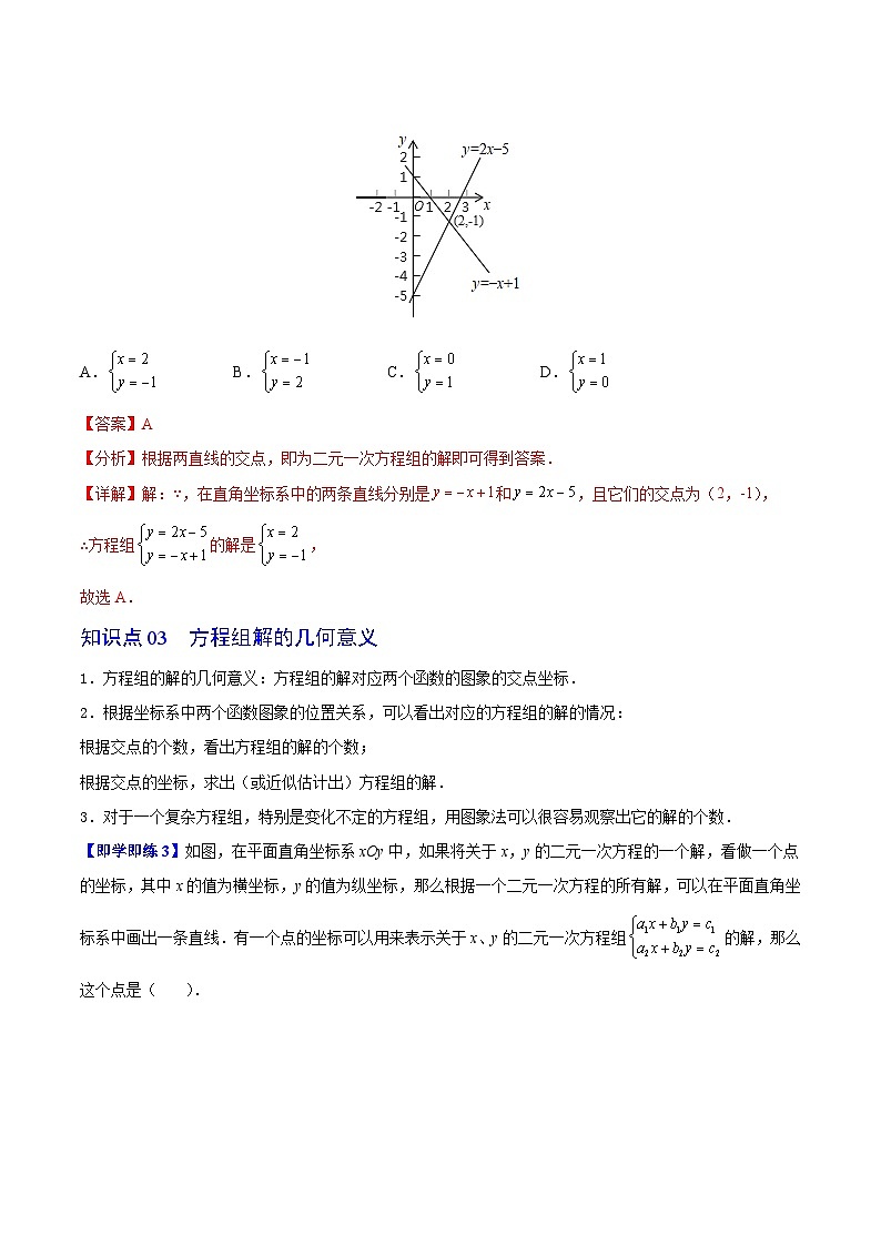 苏科版八年级数学上册同步精品讲义  第27讲 一次函数与二元一次方程（教师版）第3页