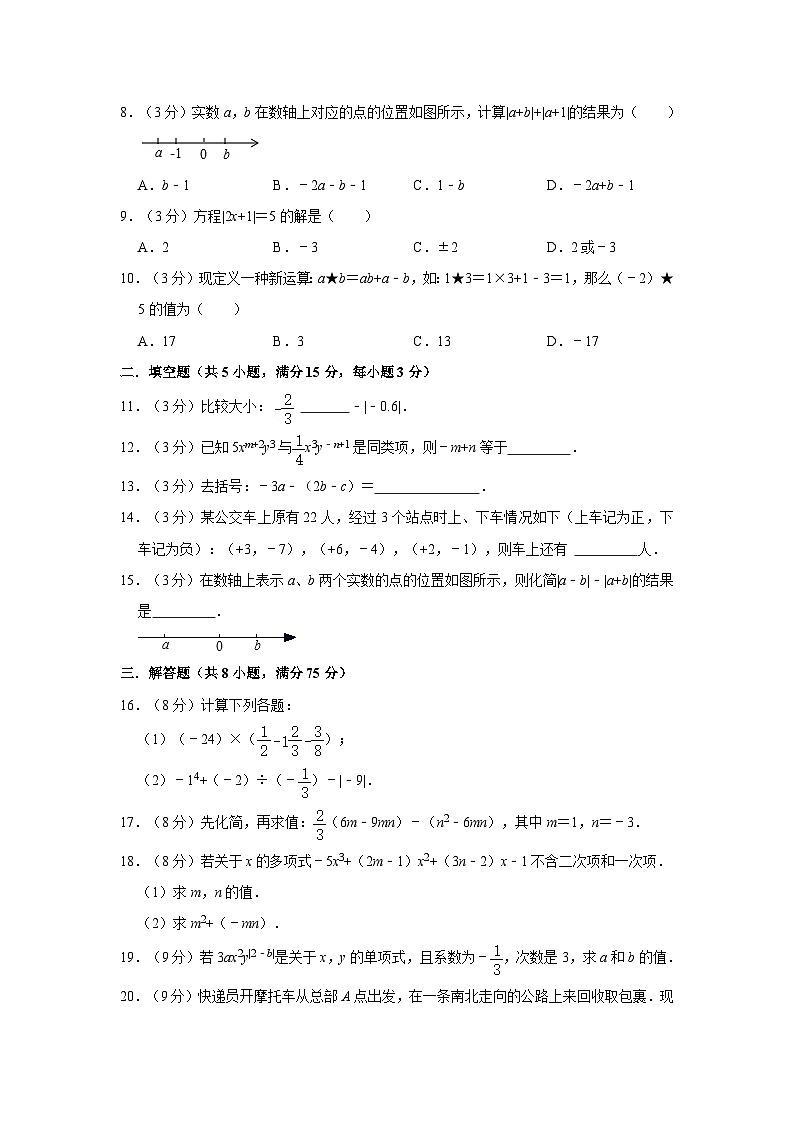 广东省东莞市茶山镇2022-2023学年七年级上学期期中数学试卷02