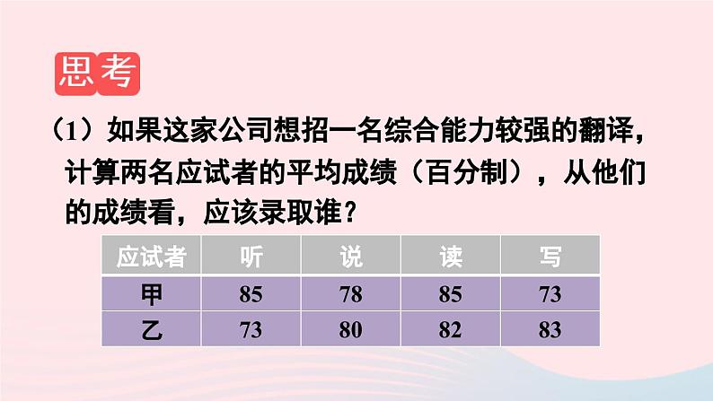 第二十章数据的分析20.1数据的集中趋势20.1.1平均数第1课时平均数课件（人教版八下）05