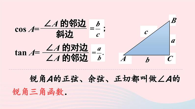 第二十八章锐角三角函数28.1锐角三角函数第2课时余弦和正切课件（人教版九下）08