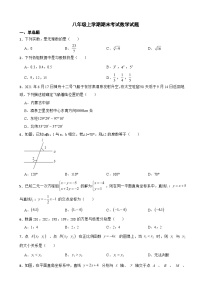 陕西省宝鸡市2023年八年级上学期期末考试数学试题附答案