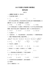 河南省南阳市镇平县2023-2024学年七年级上学期期中数学试题（含解析）