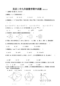 湖北省枣阳市吴店镇第二中学2023-2024学年九年级上学期期中考试数学试题