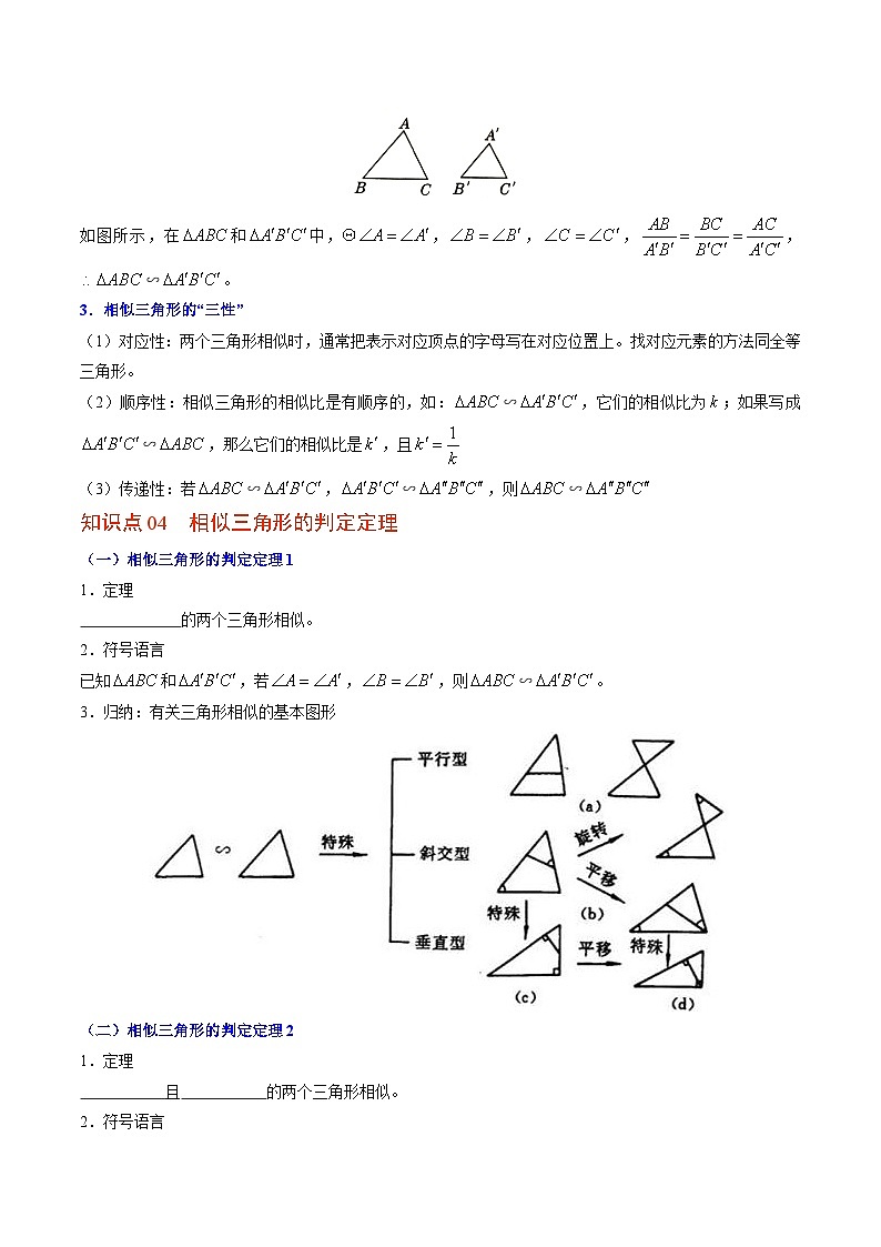 九年级数学上册同步精品讲义 第12讲 相似多边形与三角形相似的条件（北师大版）（原卷版+解析版）02