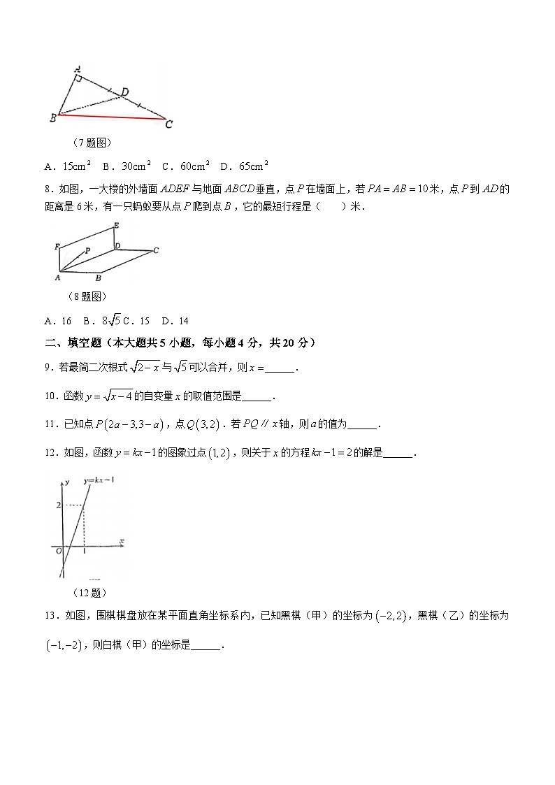 四川省成都市新都区重点学校2023-2024学年八年级上学期期中数学试题(无答案)02