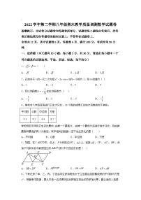 浙江省绍兴市上虞区2022-2023学年八年级下学期期末教学质量调测数学试卷(含解析)