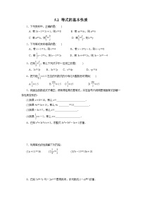 初中数学5.2  等式的基本性质达标测试