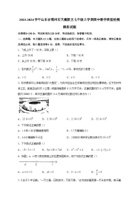 2023-2024学年山东省德州市天衢新区七年级上学期期中数学质量检测模拟试题（含答案）