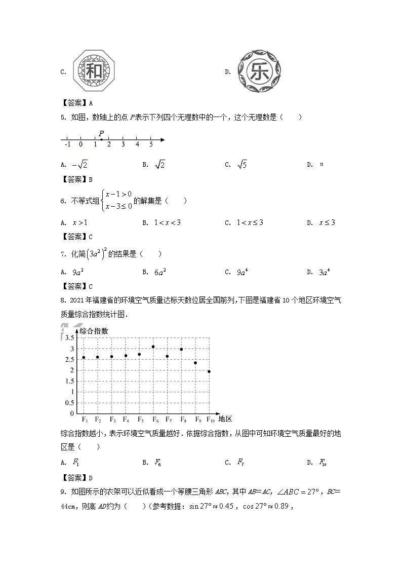 2022年福建福州中考数学试题及答案第2页
