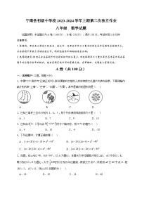 四川省凉山州宁南县初级中学校2023-2024学年八年级上学期12月月考数学试题