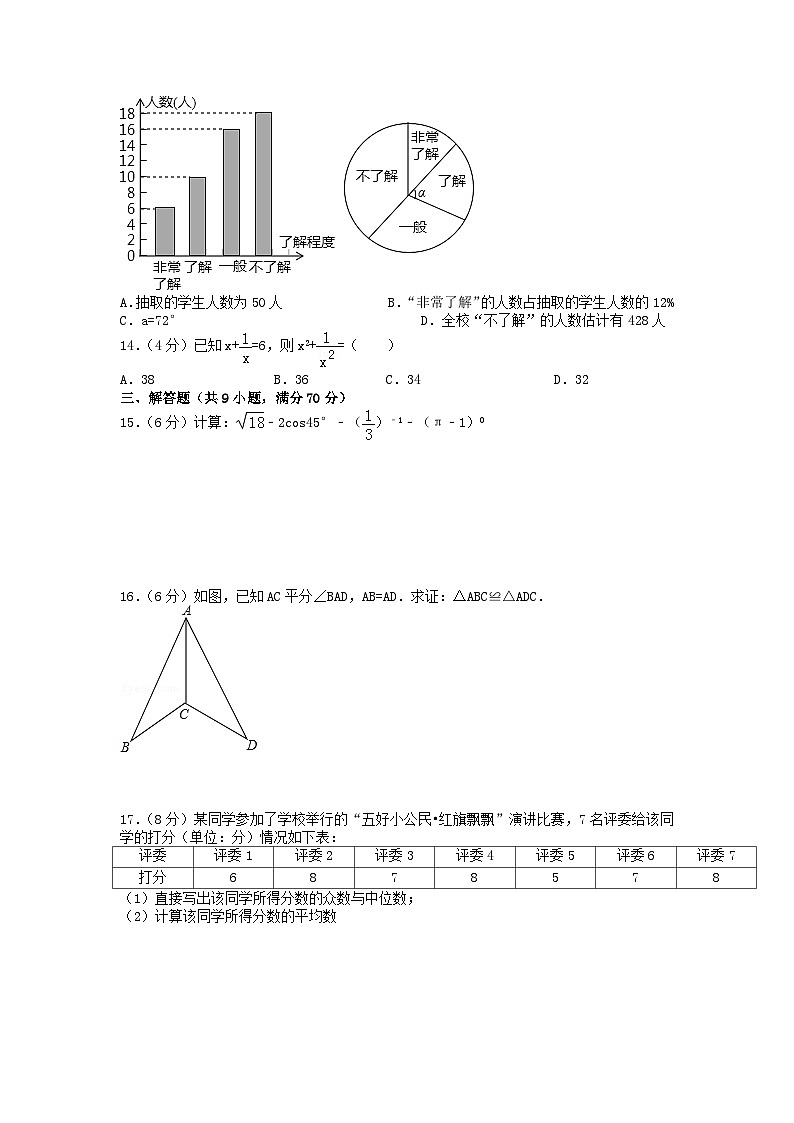 2018年云南普洱中考数学真题及答案第2页