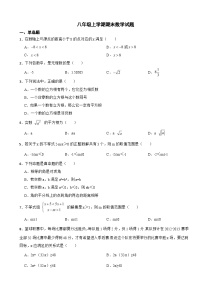 广西壮族自治区贵港市2023年八年级上学期期末数学试题 附答案