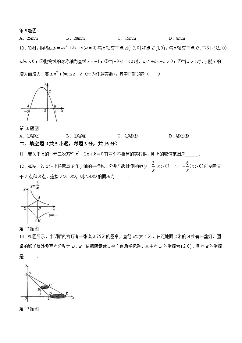 辽宁省沈阳市沈河区南昌中学沈抚示范区分校2023-2024学年九年级上学期12月月考数学试题03