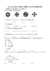 江苏省常州市武进区武进区前黄初级中学2023-2024学年八年级上学期12月月考数学试题(无答案)