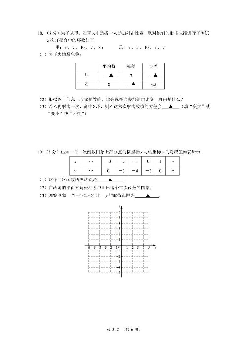 江苏省南京市金陵汇文学校2023~2024学年九年级上学期12月月考数学试卷03