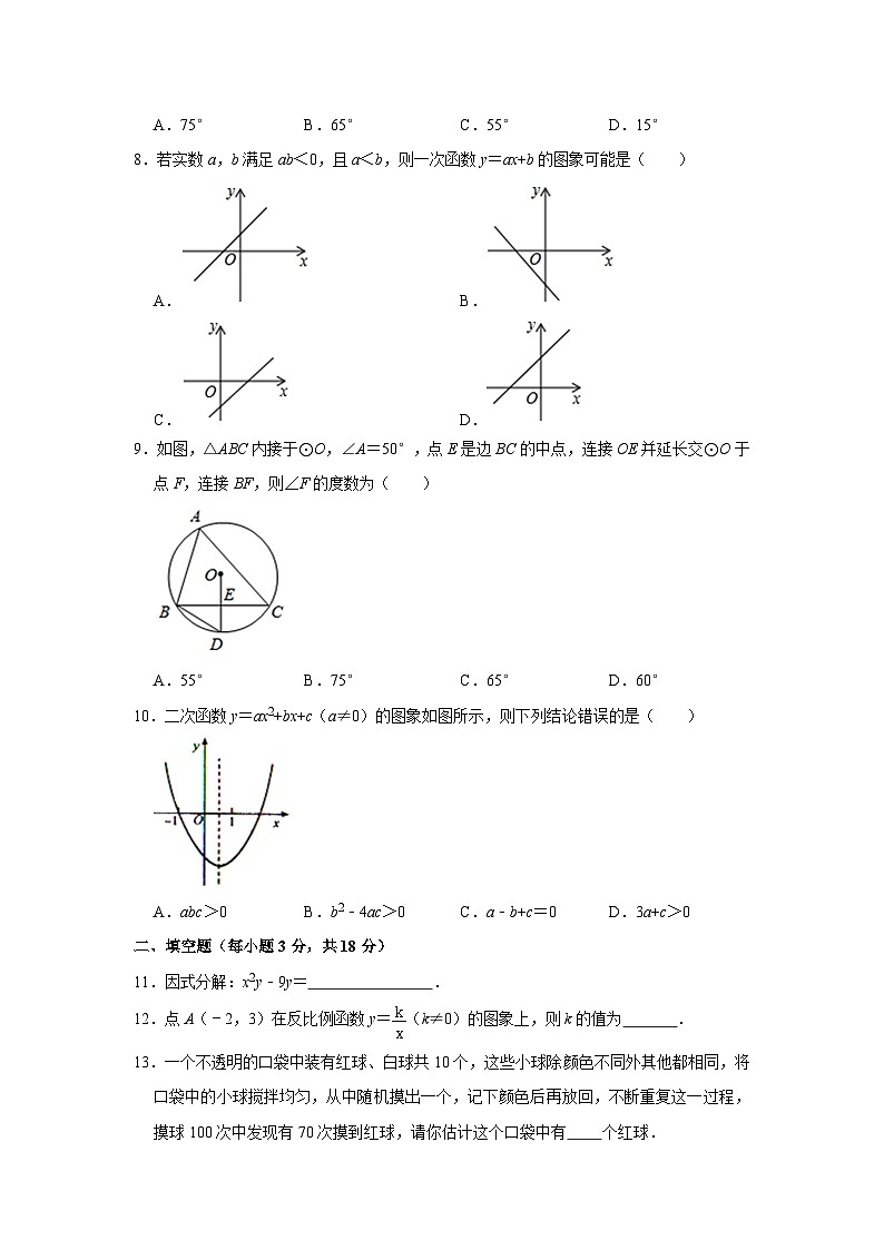 2021年辽宁沈阳中考数学三模试卷（图片版）02