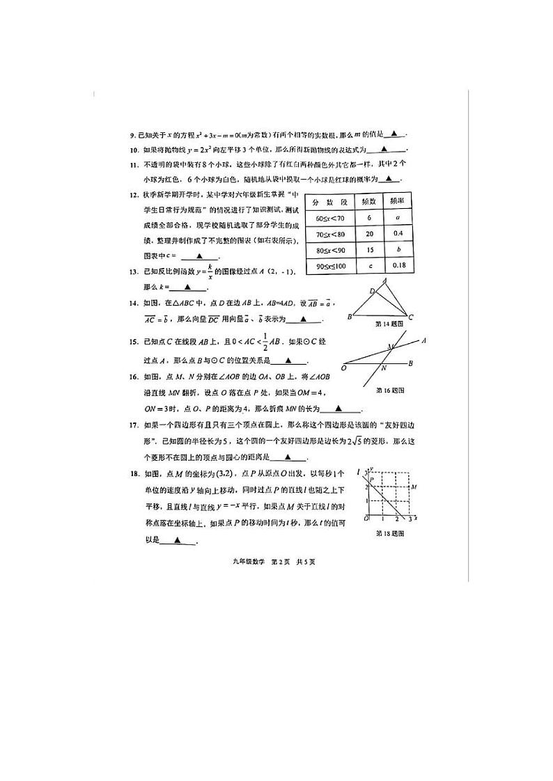 2021年上海市浦东新区中考数学三模试卷（2021.05）02