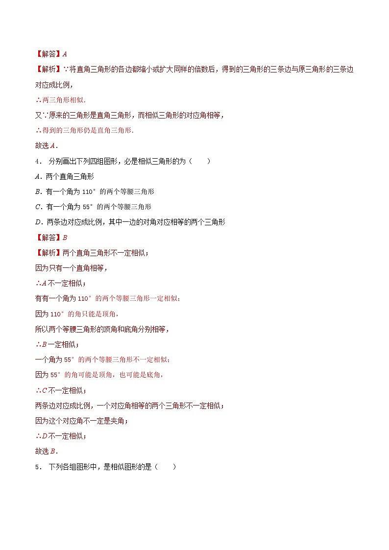 6.3 相似图形-2023-2024学年九年级数学下册同步课堂练习（苏科版）03