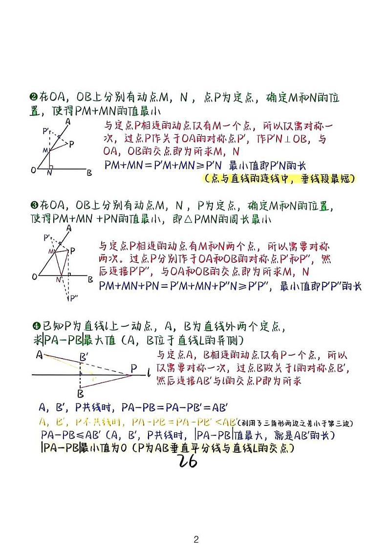 2023中考数学二轮专题模型——将军饮马第2页