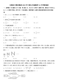 重庆市开州区开州区文峰教育集团2023-2024学年七年级上册12月月考数学试题（含解析）