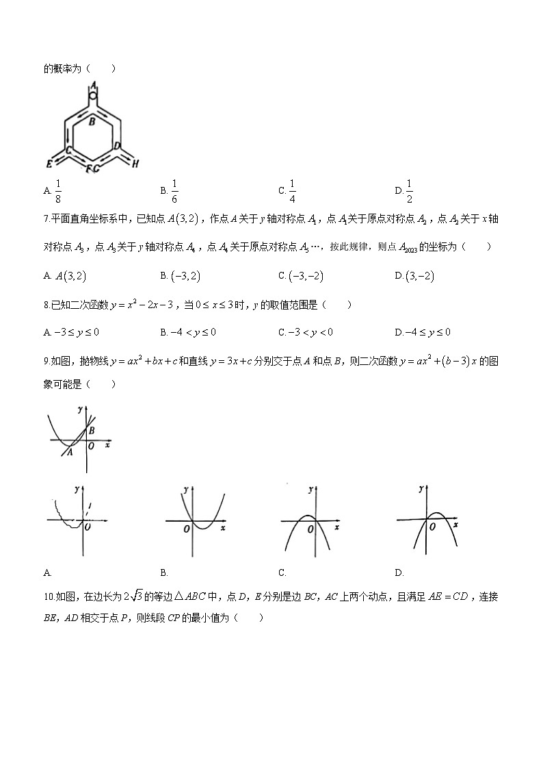 安徽省芜湖市无为市2023-2024学年九年级上学期月考数学试题(无答案)第2页