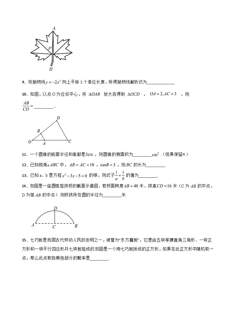 江苏省泰州市2023年九年级上学期期末数学试卷附答案02