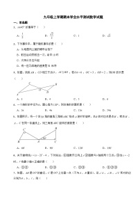 浙江省杭州市2023年九年级上学期期末学业水平测试数学试题附答案