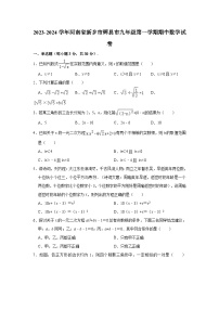 2023-2024学年河南省新乡市辉县市九年级（上）期中数学试卷（含解析）