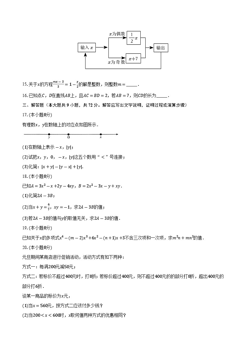 人教初中数学七年级上册期末测试卷（困难）（含答案解析）03