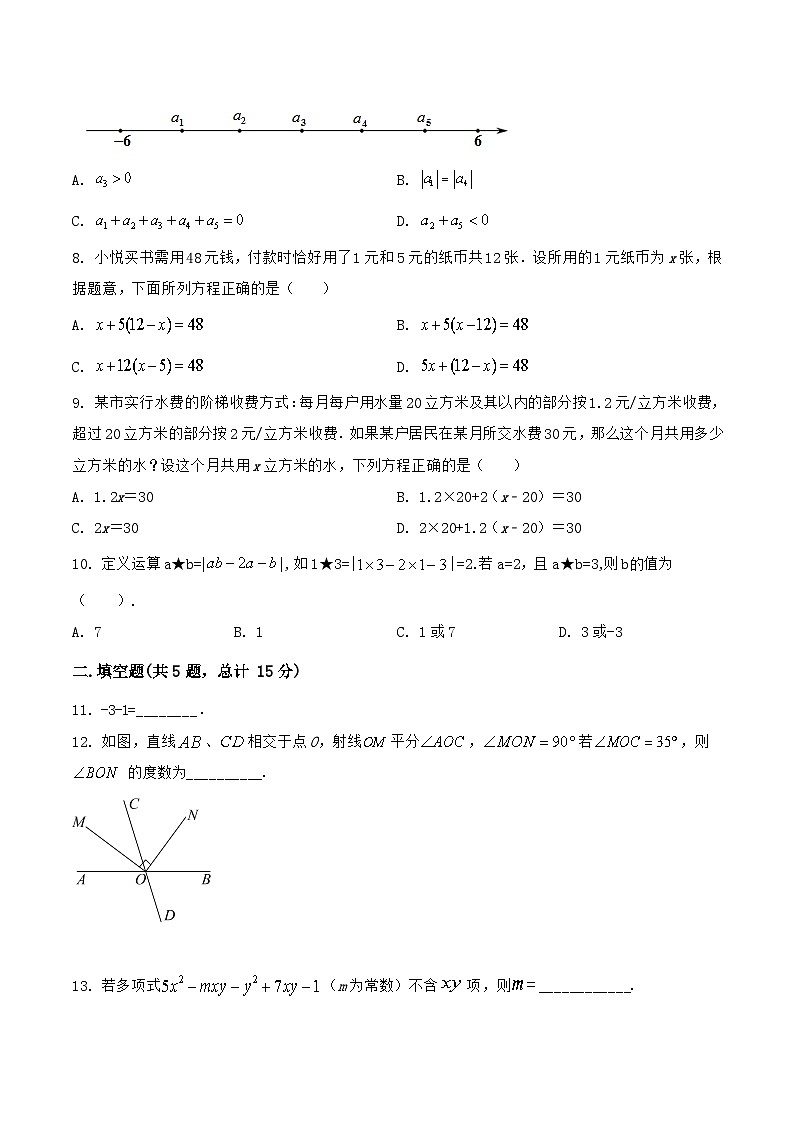 山西省晋中市寿阳县2022-2023学年七年级上学期期末模拟测试数学试卷（含解析）02