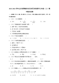 山东省聊城市东昌府区多校联考2023-2024学年七年级上学期期中数学试卷