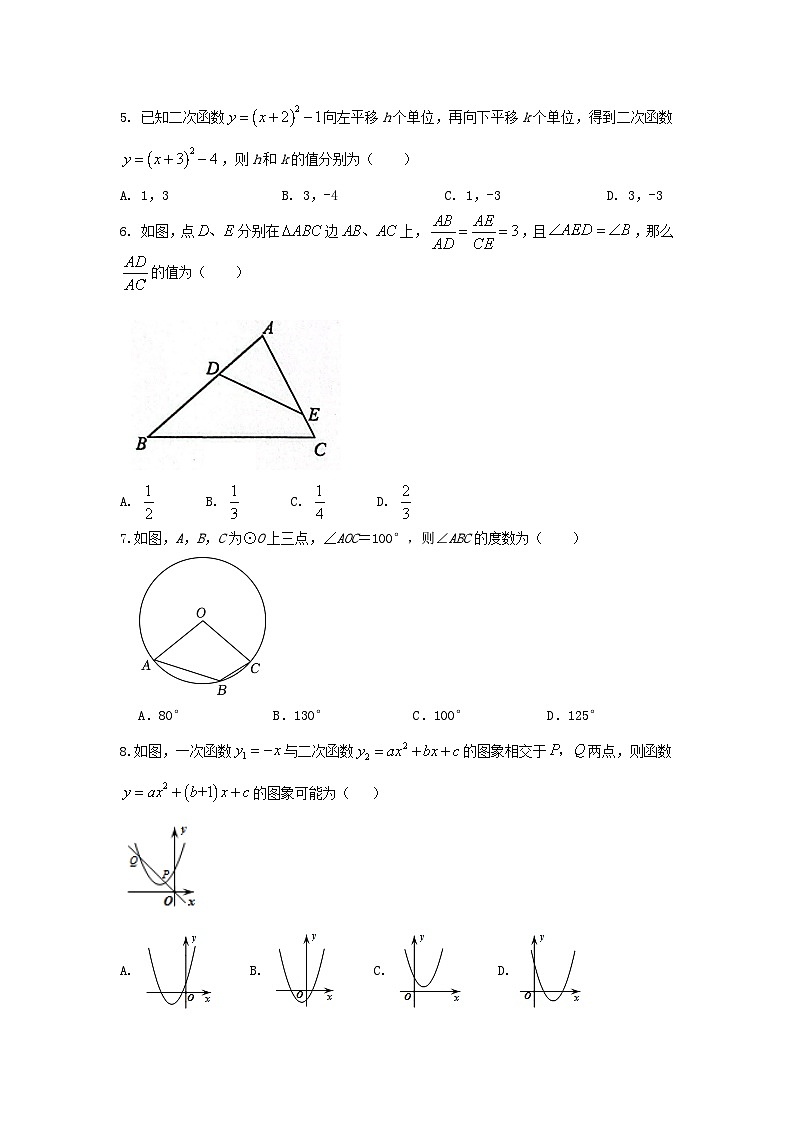 安徽省合肥市2023-2024学年上学期期末教学质量监测九年级数学模拟试卷第2页