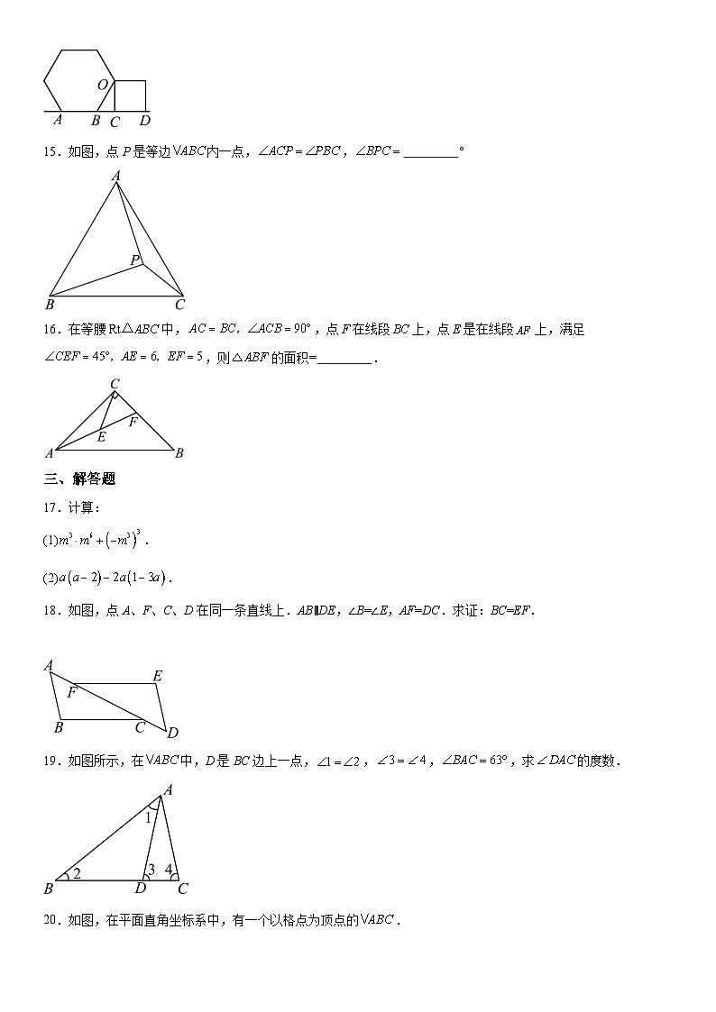 福建省龙岩市上杭县紫金中学2023-2024学年八年级上册期中数学试题（含解析）第3页