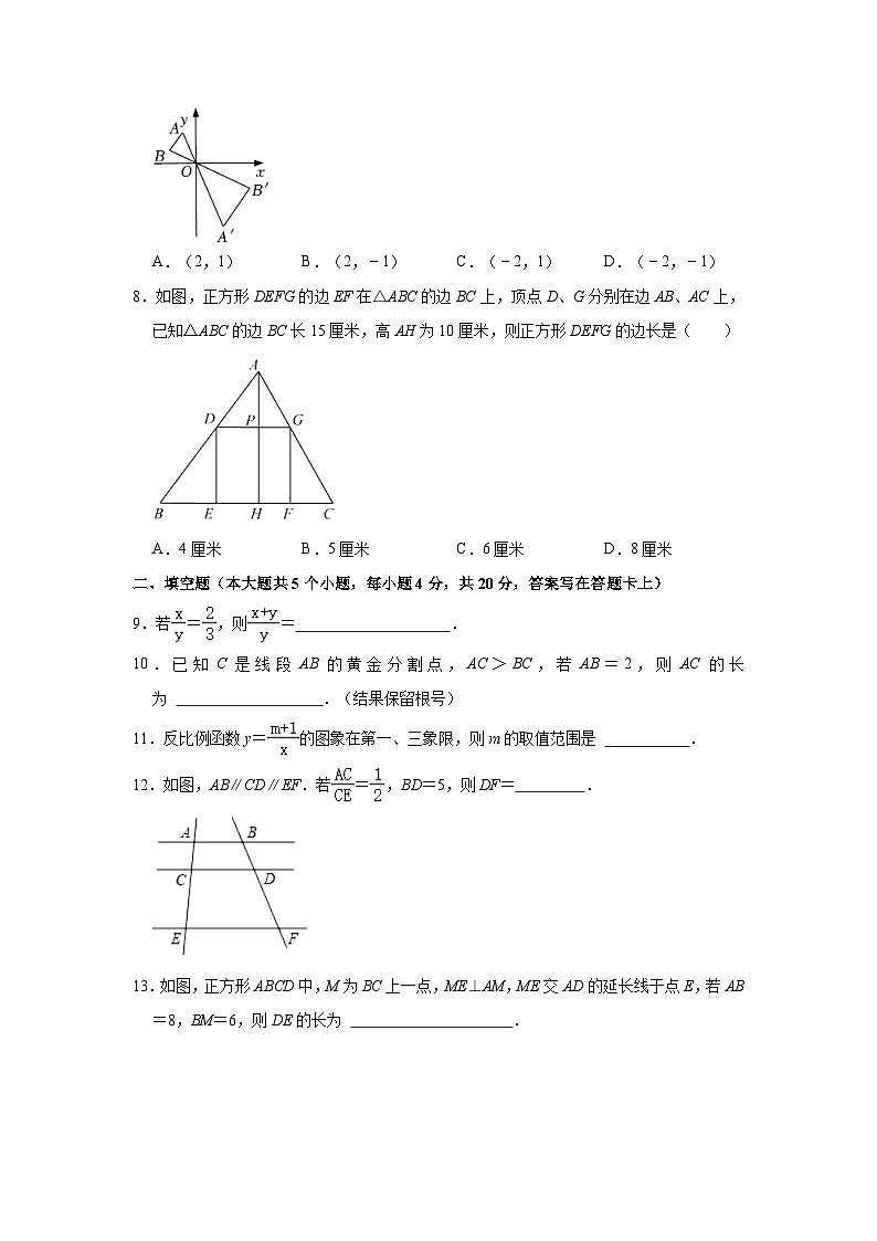 四川省成都市锦江区教科院附中2023-2024学年九年级上学期期中数学试卷02