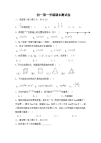 山东省莱西市2023-2024学年上学期七年级数学期末模拟试题