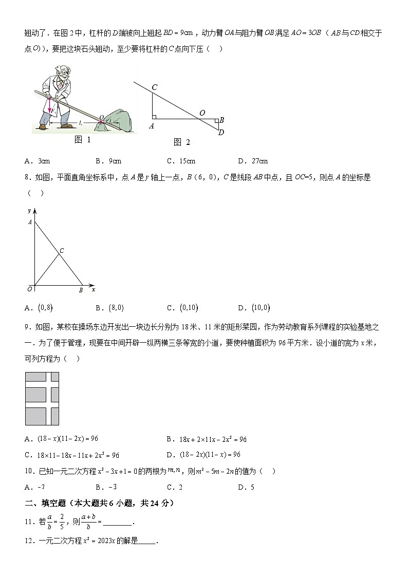 福建省惠安螺城中学2023-2024学年九年级上册期中数学试题（含解析）02