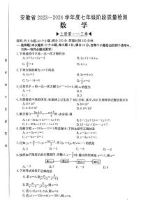 安徽省阜阳市太和县2023-2024学年七年级上学期12月月考数学试题