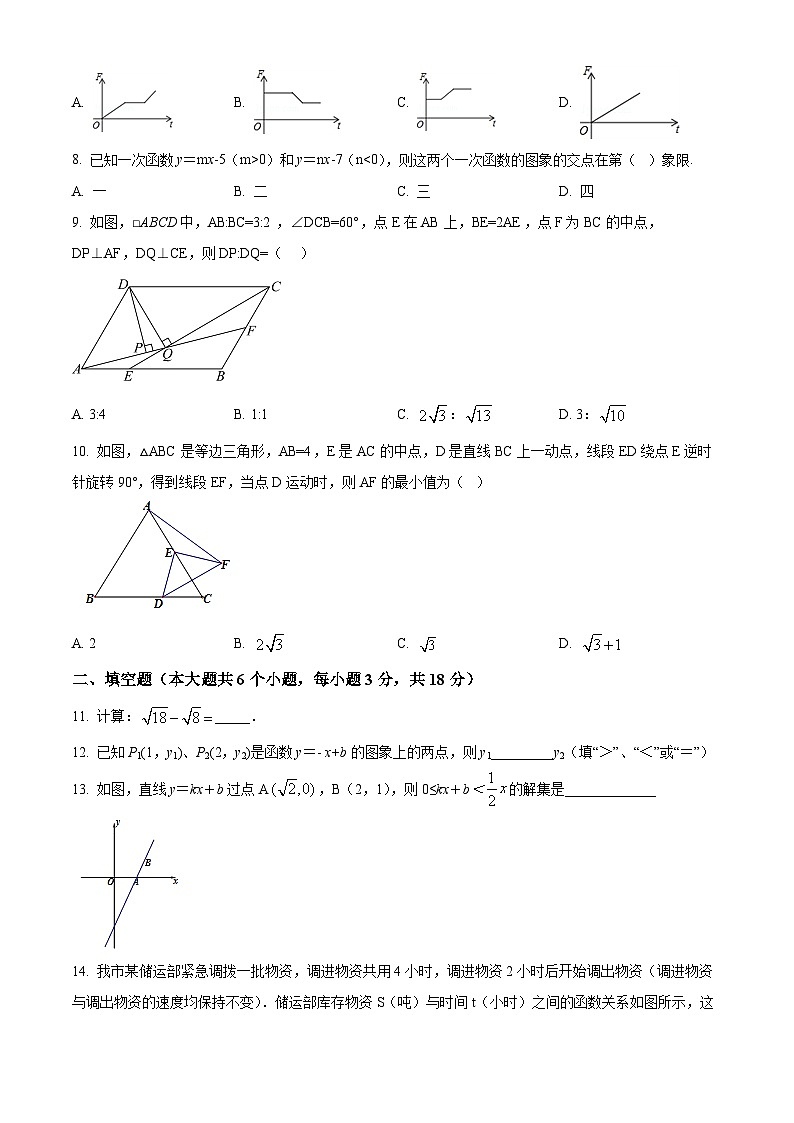 湖北省武汉市杨春湖实验学校2021-2022学年八年级下学期月考数学试题02