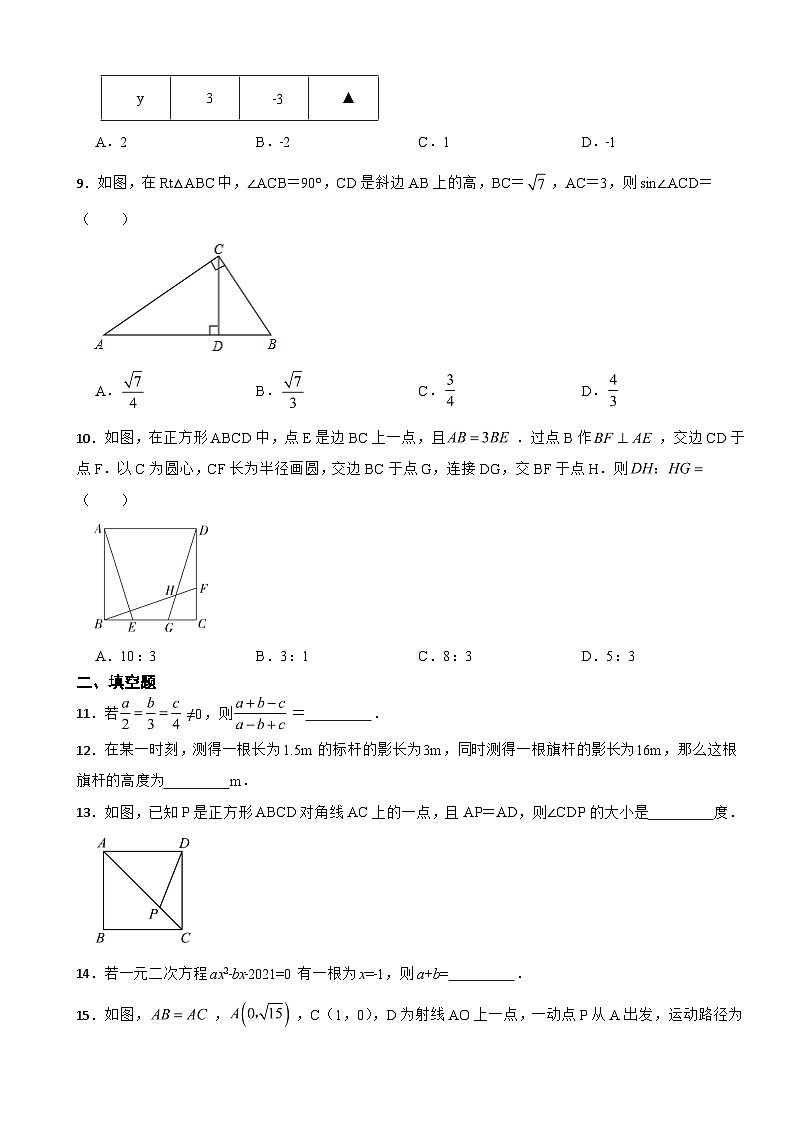 广东省茂名市电白区2023年九年级上学期数学期末考试附答案02