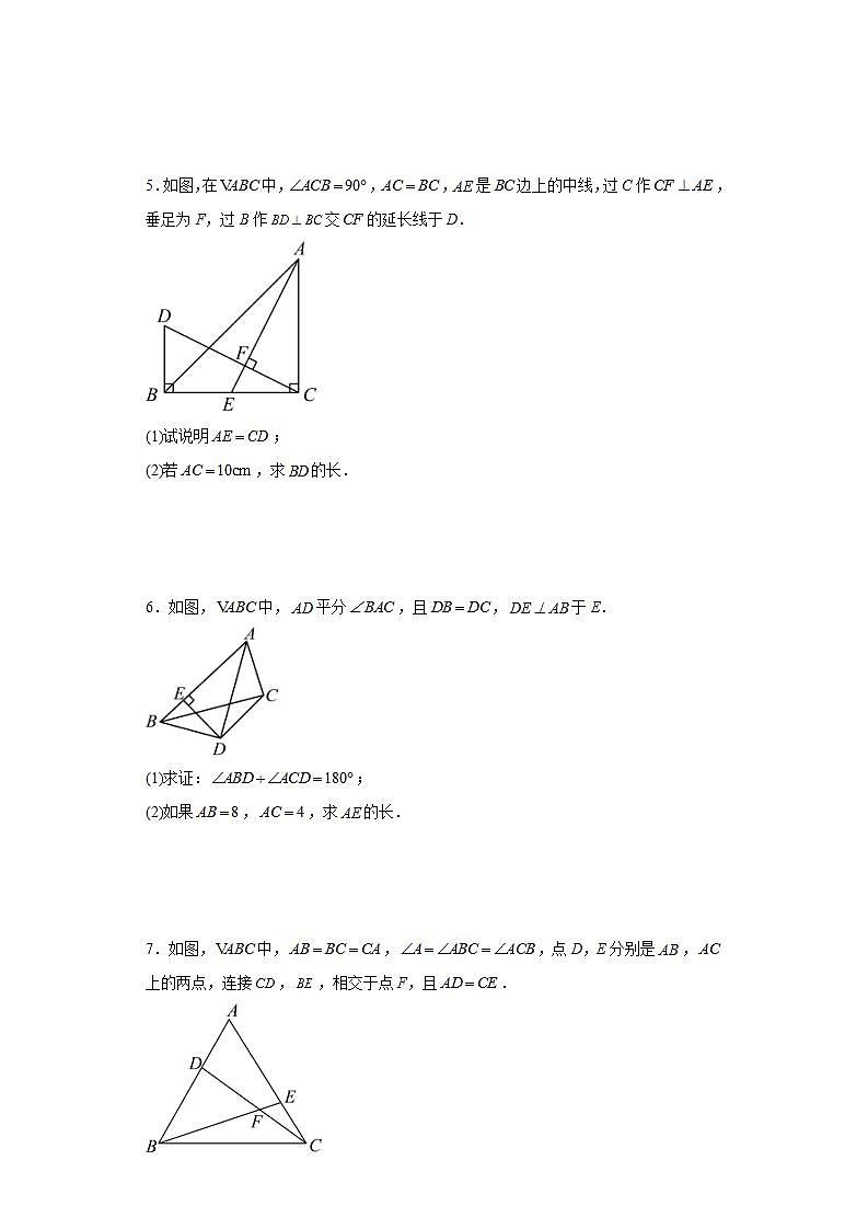 【期中复习】人教版 初中数学八年级上册数学期末证明题专题训练（含解析）第2页