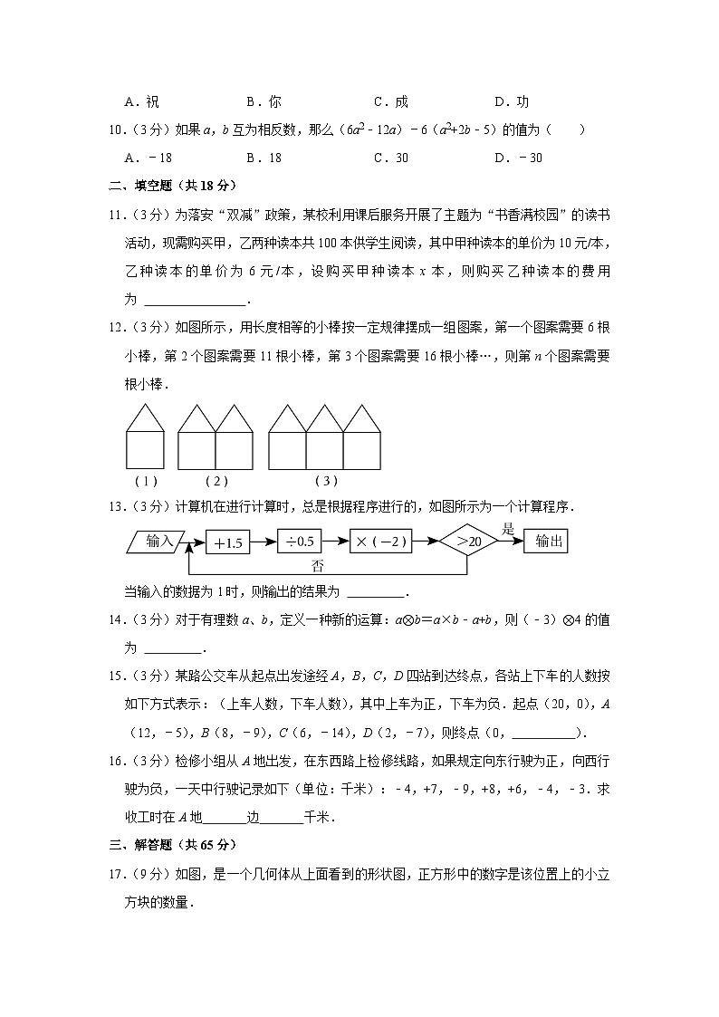 +山东省枣庄市滕州市善国中学等校联考2023-2024学年七年级+上学期期中数学试卷第2页