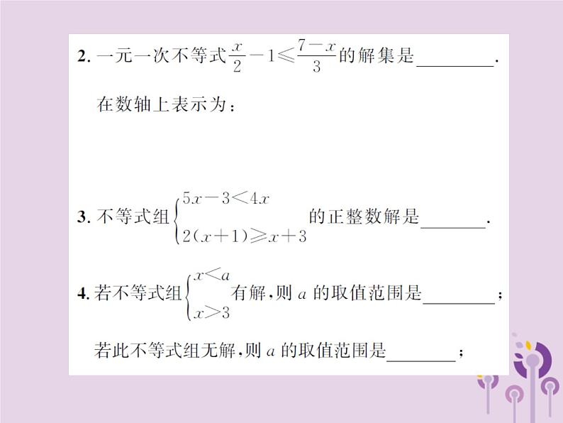 中考数学总复习第二章第四节一元一次不等式组课件05