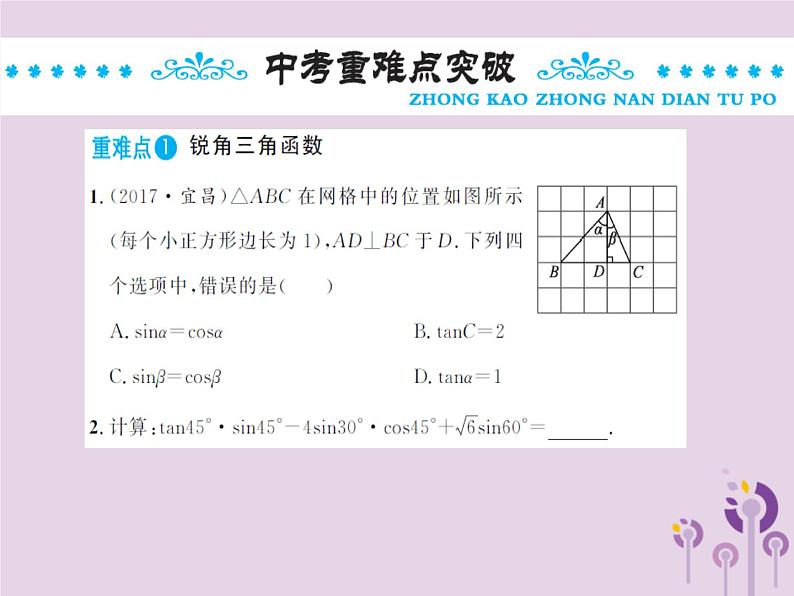 中考数学总复习第四章第六节锐角三角函数及其应用课件第8页