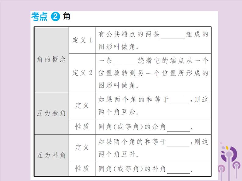 中考数学总复习第四章第一节角相交线与平行线课件第3页