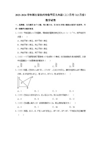 浙江省杭州市临平区2023-2024学年九年级上学期12月月考数学试卷