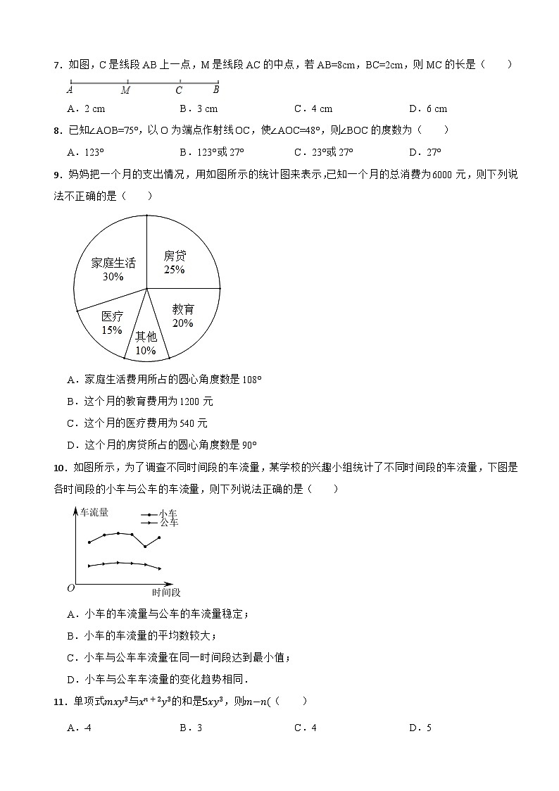 2023-2024学年北师大版数学七年级上册期末仿真模拟卷第2页