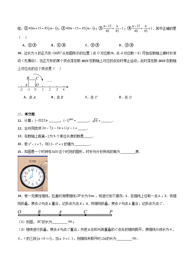 浙教版2023-2024学年七年级数学上册期末复习训练  原卷+解析卷02