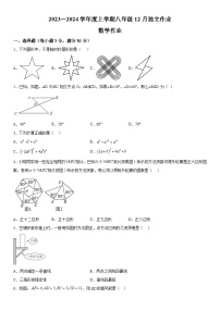 湖北省潜江市联考协作体2023-2024学年八年级上册月考数学试题（含解析）